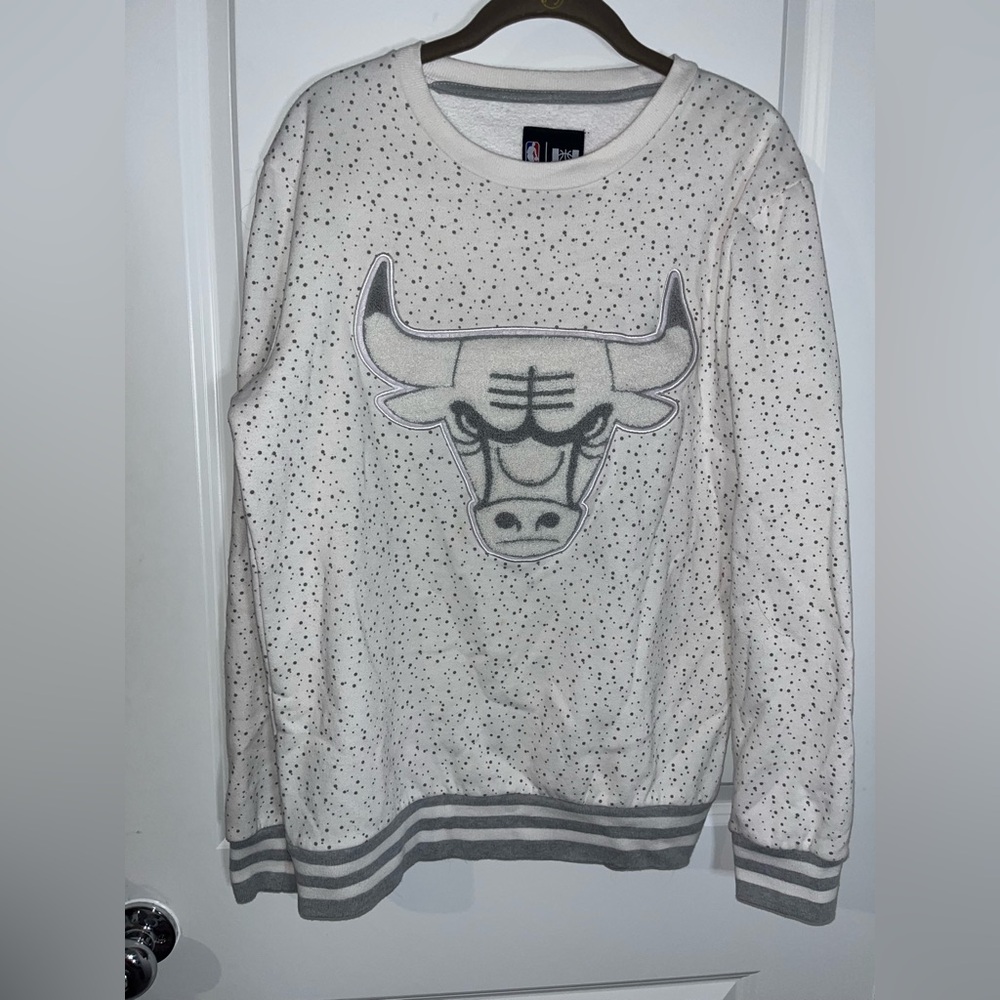 Chicago Bulls Cotton Men’s Vintage Dotted Speckled Crewneck NBA Sweatshirt Sz M